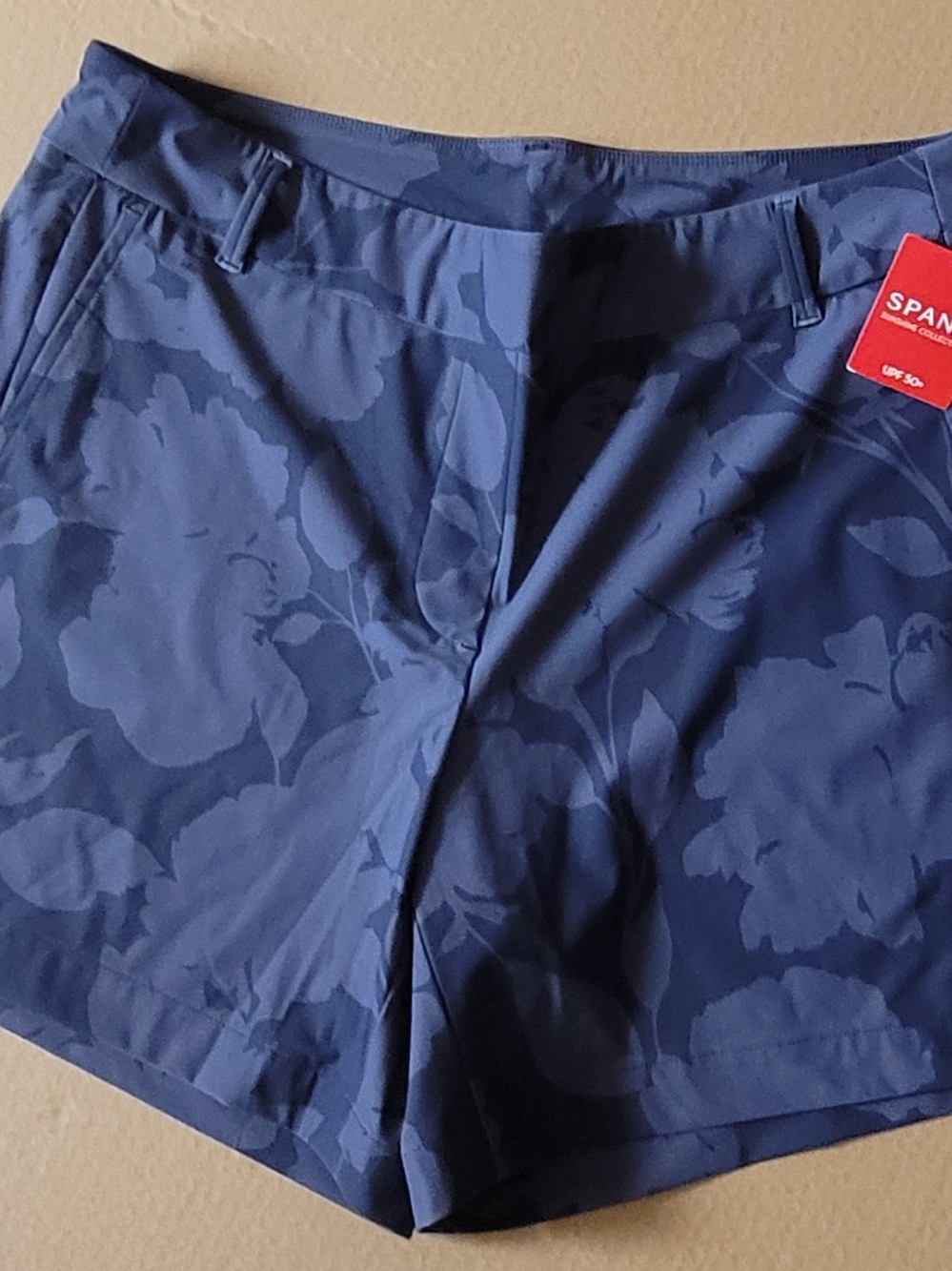 SPANX Navy Floral Print Women's Shorts